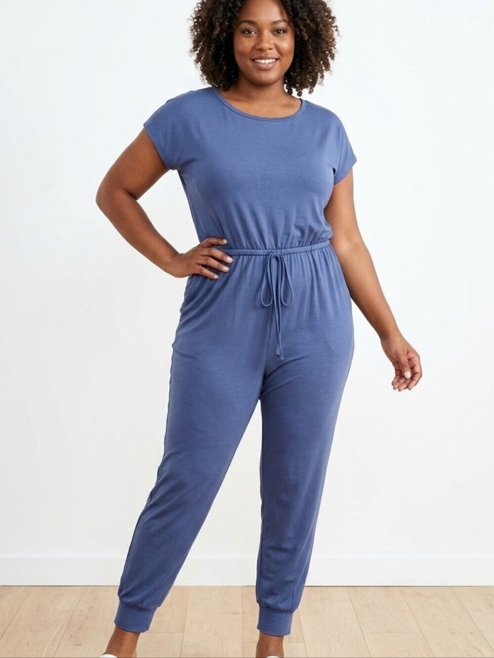NWT Capella Blue Two-way Shoulder Drawstring Jumpsuit ~Curvy/Plus Size